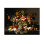 Still life with fruit on white background